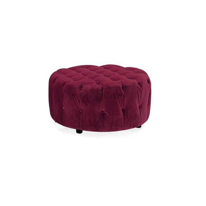 Darby Round Footstool - Berry