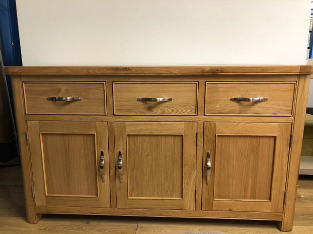 Picture of Stow Natural Oak 3 Door 3 Drawer Sideboard