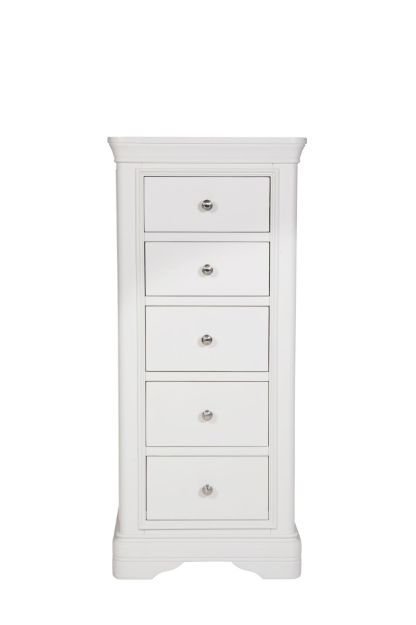 Picture of Mabel 5 Drawer Tall Narrow Chest (White)