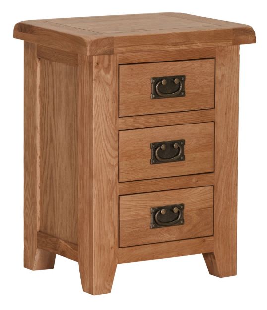 Picture of Paris Oak 3 Drawer bedside